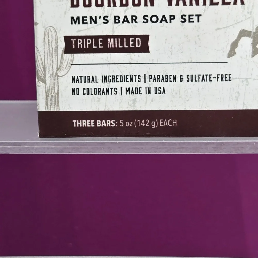 OC MEN Bar Soap Set Men 15oz Bourbon Vanilla Triple Milled Organic Olive Oil